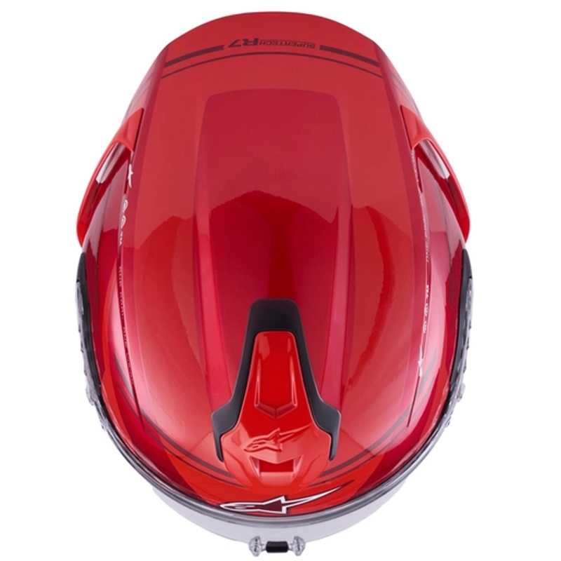 Alpinestars S-R7 A-Core pilna sejas motocikla ķivere sarkana-balta