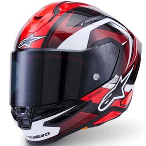 Alpinestars S-R7 Kinetis motocikla ķivere, melna-sarkana-balta