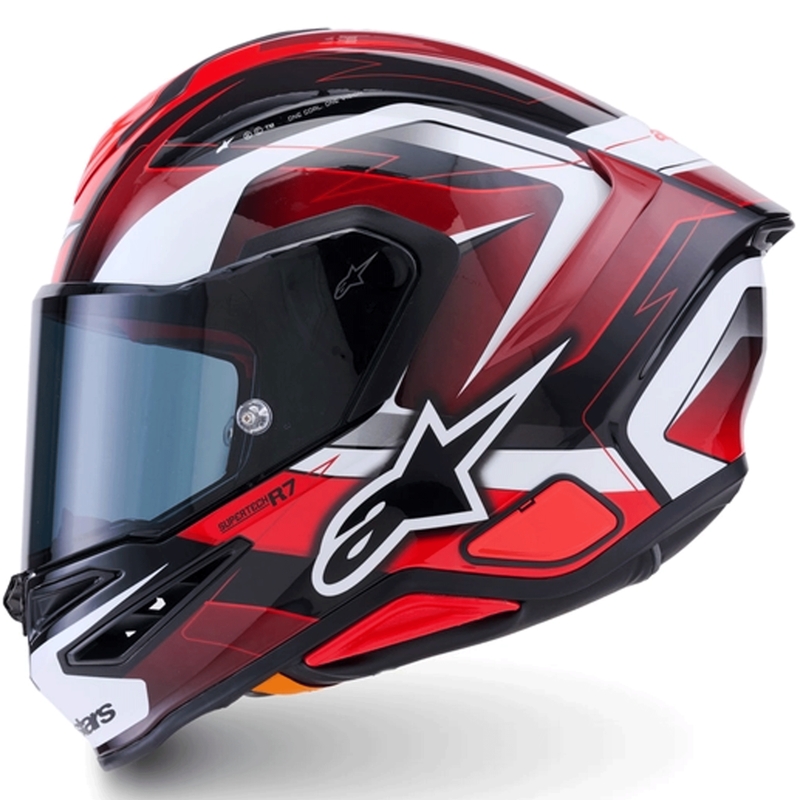 Alpinestars S-R7 Kinetis motocikla ķivere, melna-sarkana-balta