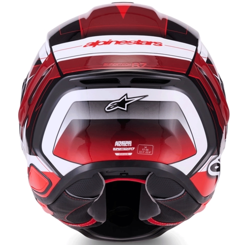 Alpinestars S-R7 Kinetis motocikla ķivere, melna-sarkana-balta