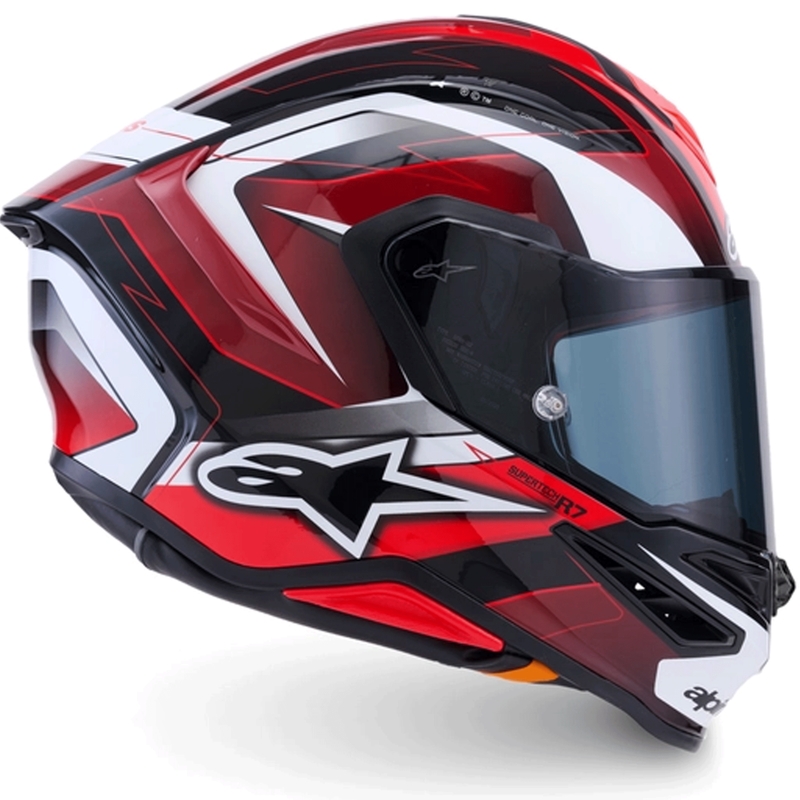 Alpinestars S-R7 Kinetis motocikla ķivere, melna-sarkana-balta