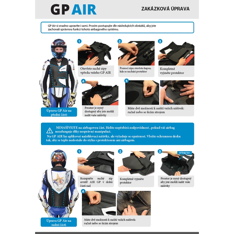 HELITE GP Air 2 drošības spilvenu veste melnā un baltā krāsā