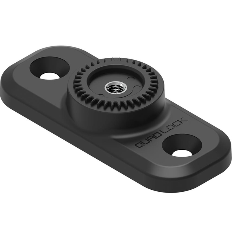 Quad Lock® 360 2 caurumu plakana taisnstūra pamatne melna