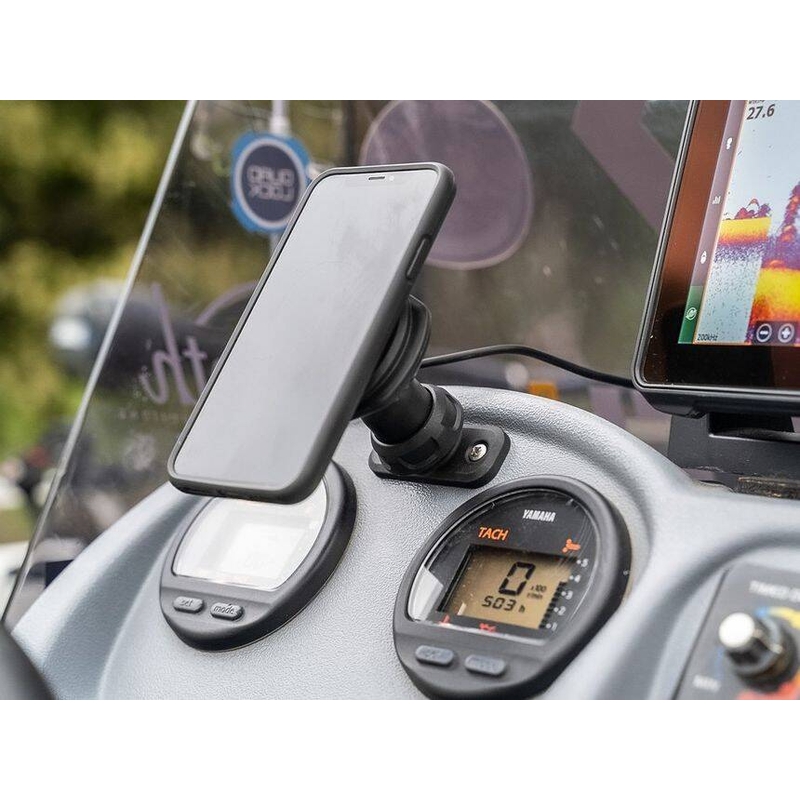 Quad Lock® 360 2 caurumu plakana taisnstūra pamatne melna
