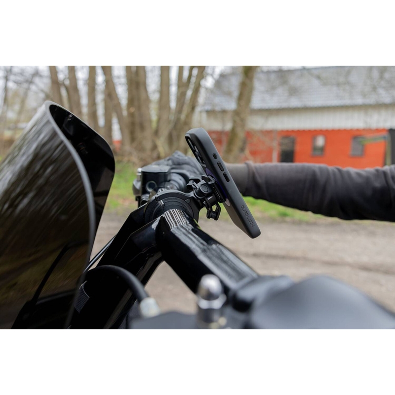 Quad Lock® PRO liels tālruņa turētājs uz stūres, melns