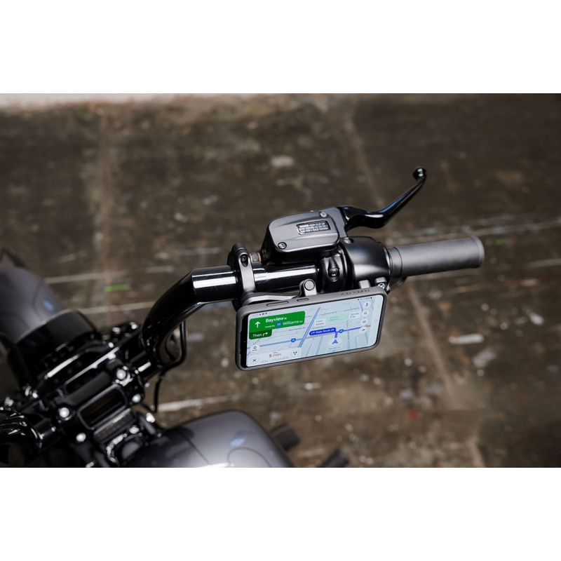 Quad Lock® PRO liels tālruņa turētājs uz stūres, melns