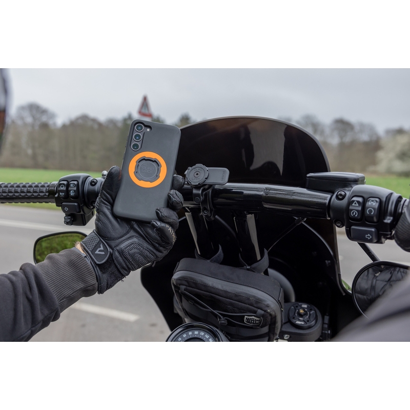 Quad Lock® PRO liels tālruņa turētājs uz stūres, melns