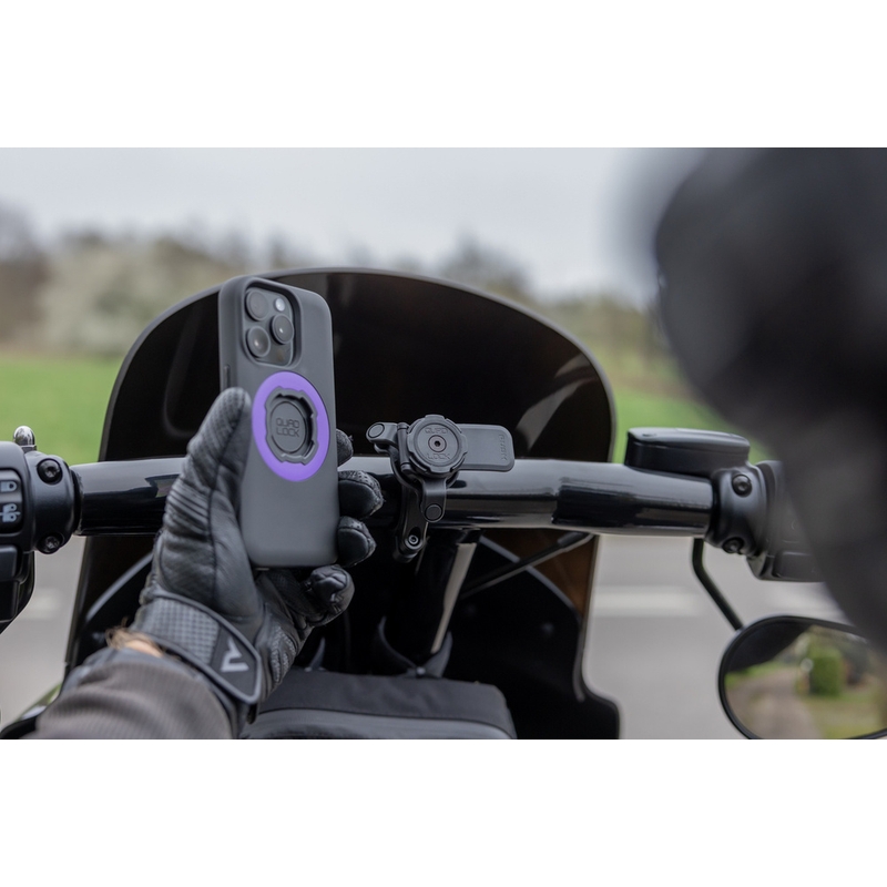 Quad Lock® PRO liels tālruņa turētājs uz stūres, melns