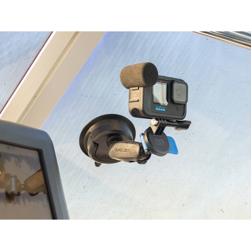 Quad Lock® sporta kameras adapteris — standarta GoPro, melns