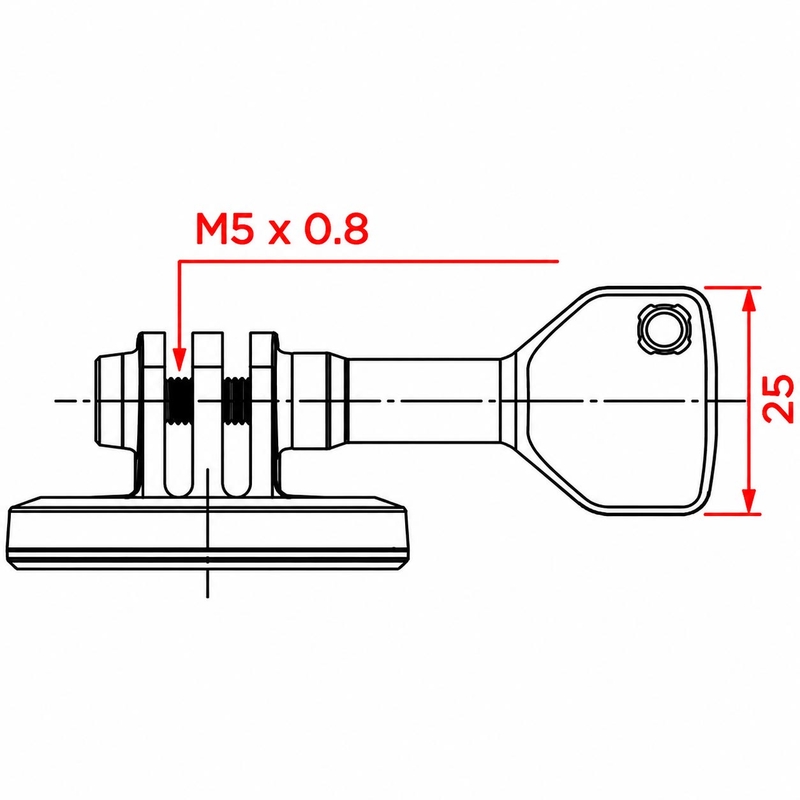 Quad Lock® sporta kameras adapteris — standarta GoPro, melns