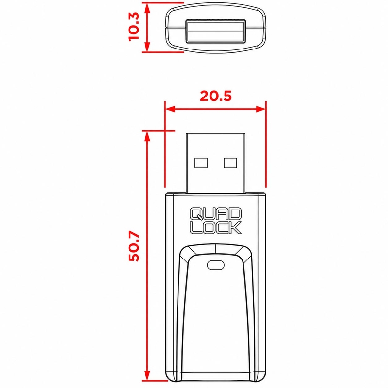 Quad Lock® CarPlay/Android Auto bezvadu adapteris, melns