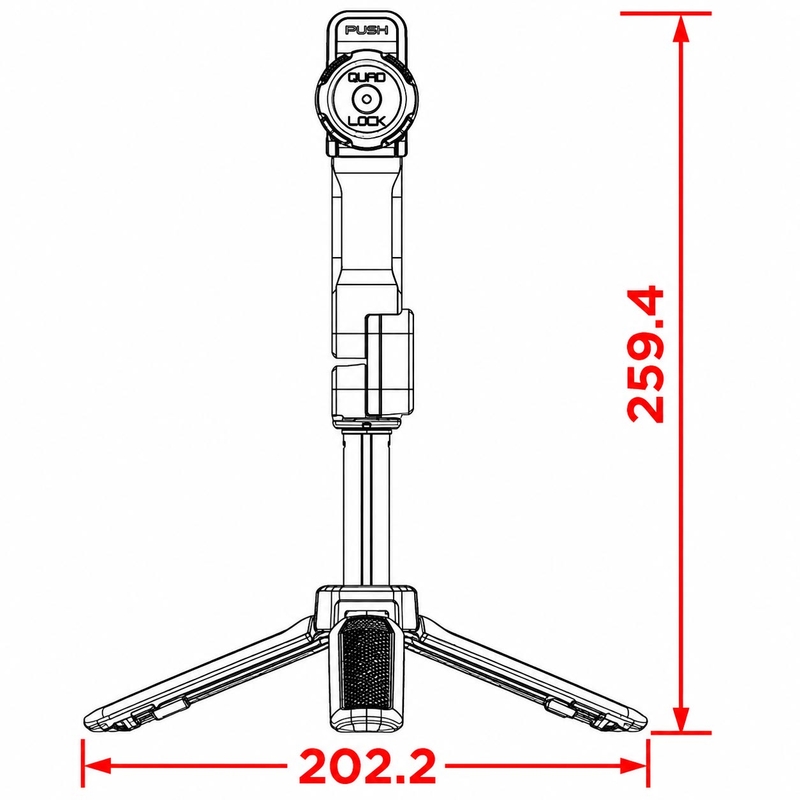 Quad Lock® statīvs, melns