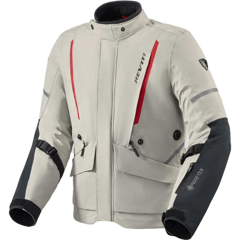 Revit Vertical 2 GTX motocikla jaka pelēki sarkana