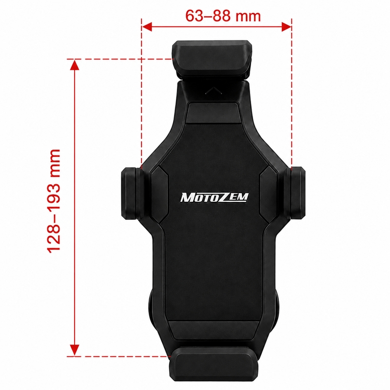 Vibrāciju slāpējošs motocikla stiprinājums ar slēdzeni MotoZem Grip PRO melns