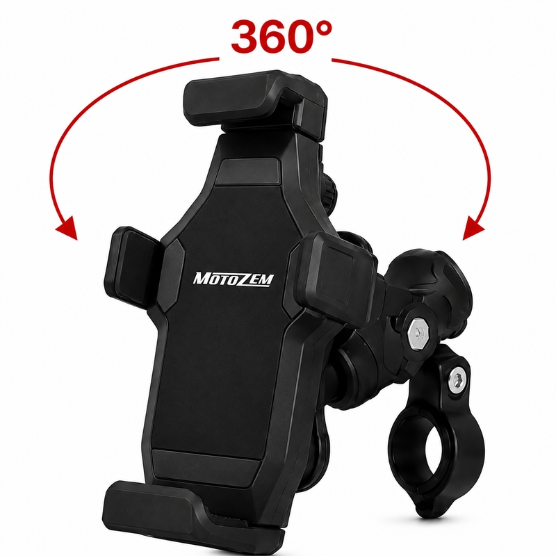 Vibrāciju slāpējošs motocikla stiprinājums ar slēdzeni MotoZem Grip PRO melns