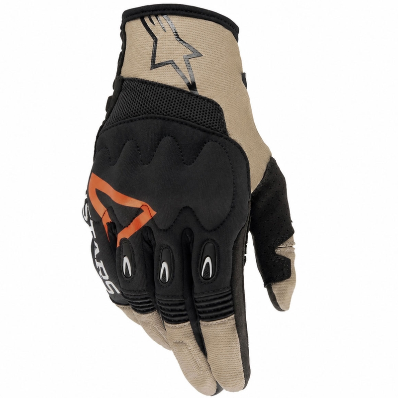 Alpinestars Techdura motokrosa cimdi melni-brūni-fluo sarkani