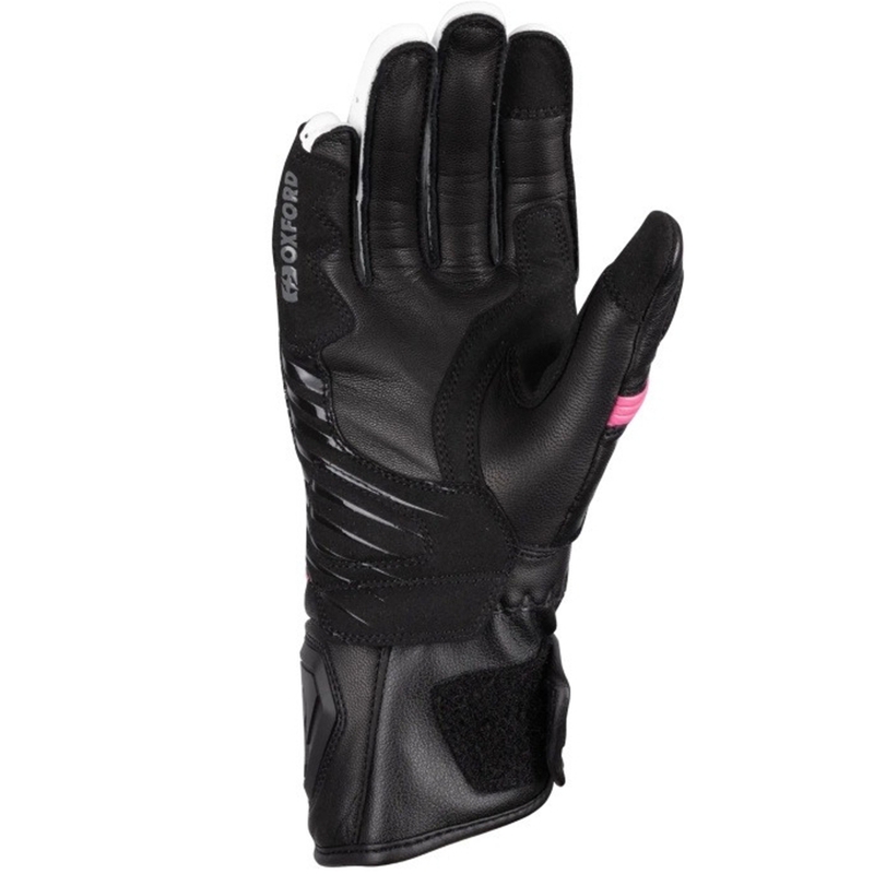Sieviešu motocikla cimdi Oxford RP-5 3.0 melni-balti-rozā