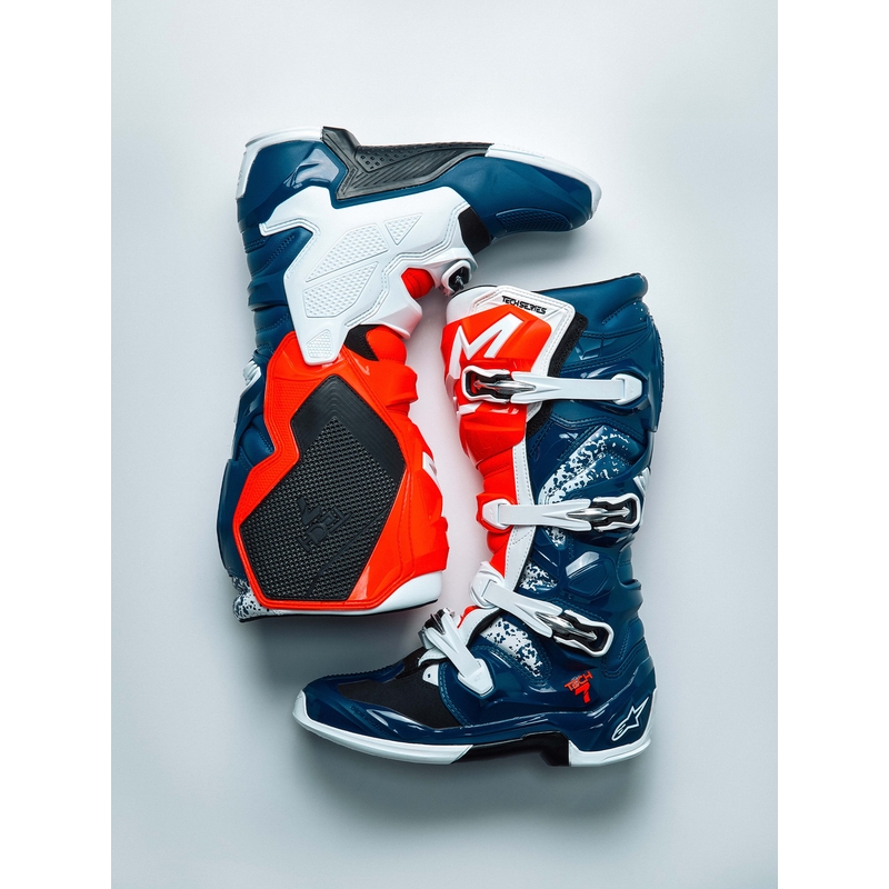 Alpinestars TECH 7 UNITY motokrosa zābaki sarkani-balti-zili