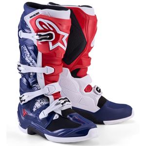 Alpinestars TECH 7 UNITY motokrosa zābaki sarkani-balti-zili