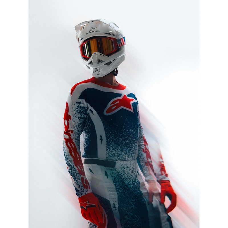 Alpinestars Techstar ierobežotā izdevuma Unity motokrosa krekls sarkanbaltzils