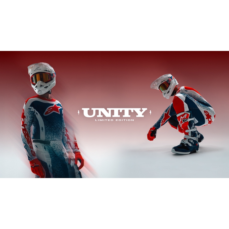 Alpinestars Techstar ierobežotā izdevuma Unity motokrosa krekls sarkanbaltzils