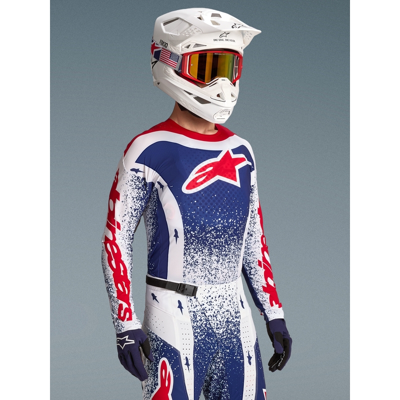 Alpinestars Techstar ierobežotā izdevuma Unity motokrosa krekls sarkanbaltzils