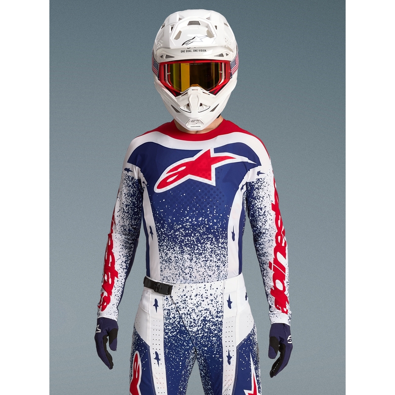 Alpinestars Techstar ierobežotā izdevuma Unity motokrosa krekls sarkanbaltzils