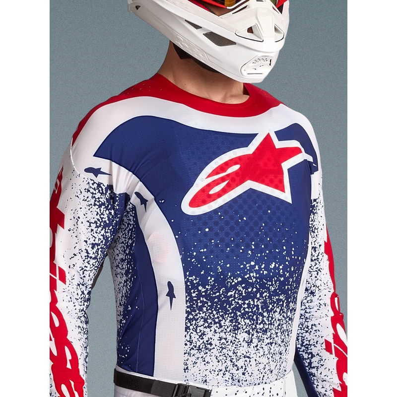 Alpinestars Techstar ierobežotā izdevuma Unity motokrosa krekls sarkanbaltzils