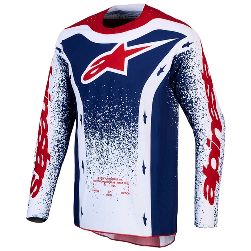 Alpinestars Techstar ierobežotā izdevuma Unity motokrosa krekls sarkanbaltzils