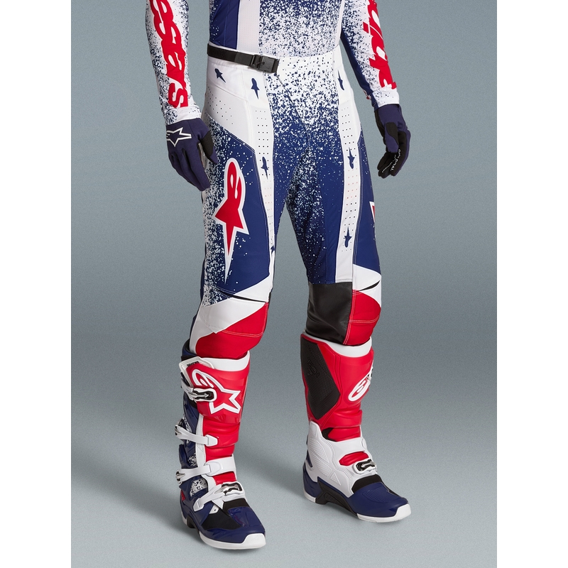 Alpinestars Techstar Limited Edition Unity sarkanas-baltas-zilas motokrosa bikses