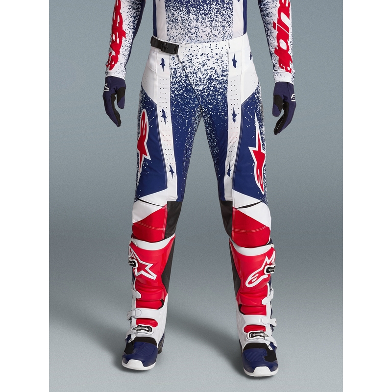 Alpinestars Techstar Limited Edition Unity sarkanas-baltas-zilas motokrosa bikses