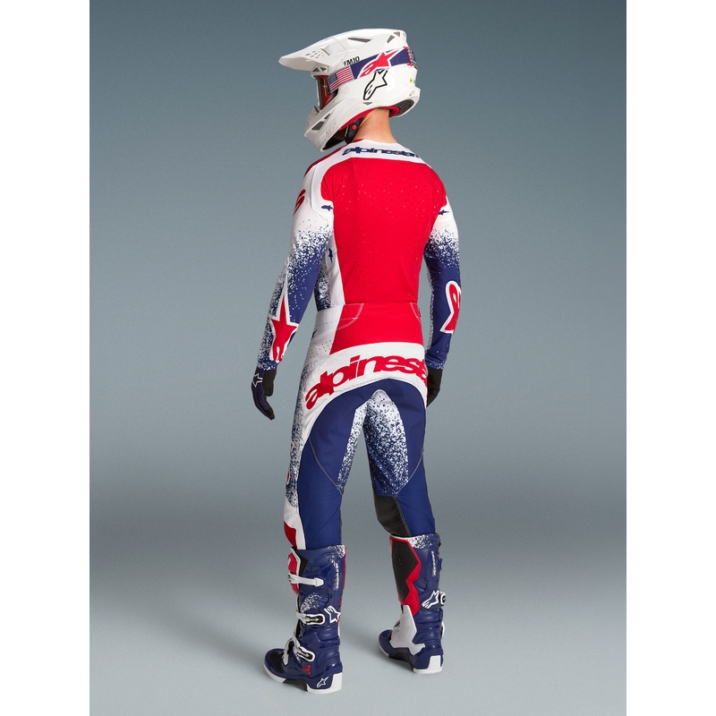 Alpinestars Techstar Limited Edition Unity sarkanas-baltas-zilas motokrosa bikses