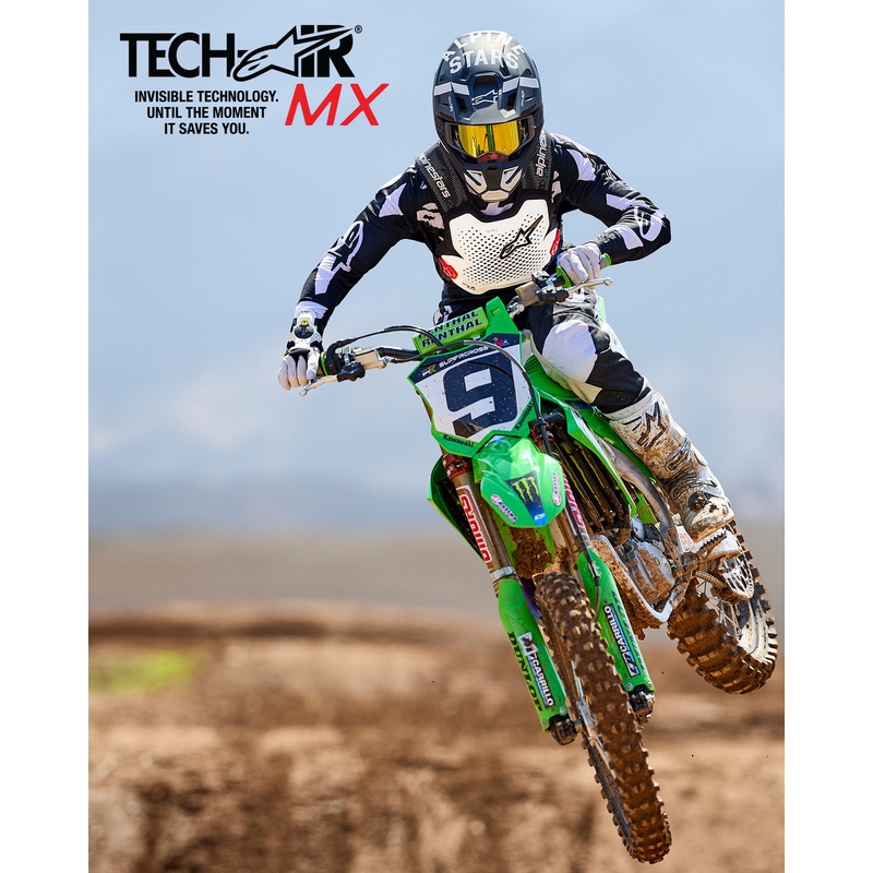 Alpinestars TECH-AIR®MX plazmas sistēmas gaisa spilvenu veste, balta-melna-sarkana