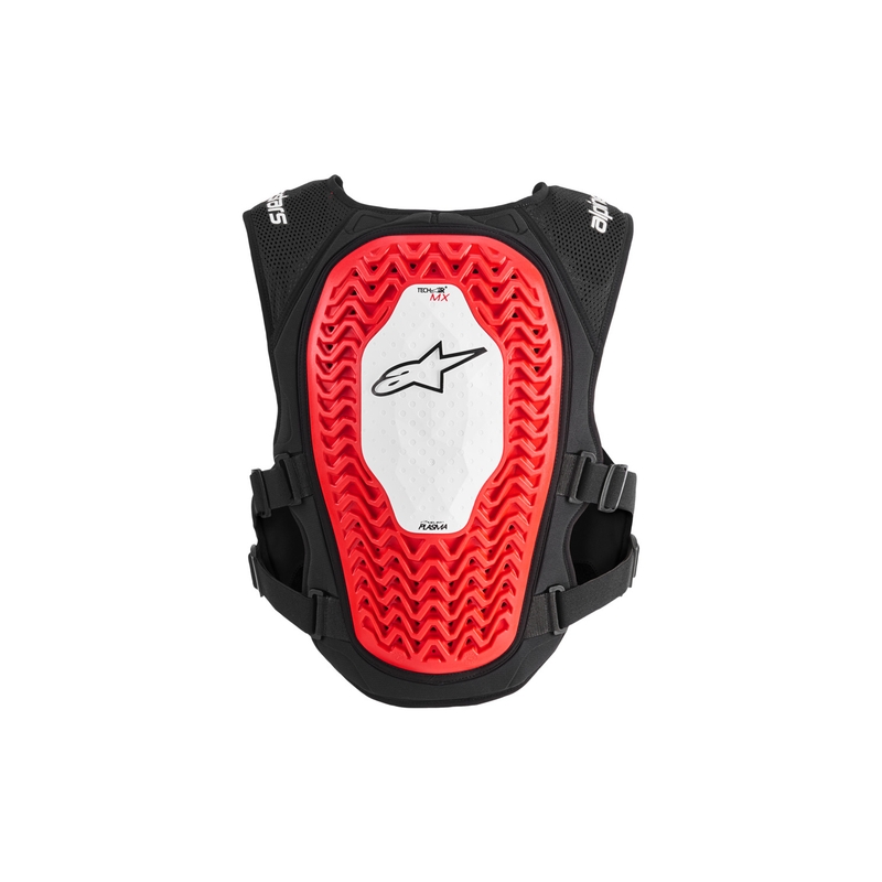 Alpinestars TECH-AIR®MX plazmas sistēmas gaisa spilvenu veste, balta-melna-sarkana