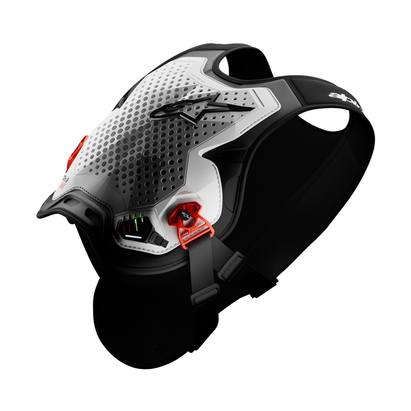 Alpinestars TECH-AIR®MX plazmas sistēmas gaisa spilvenu veste, balta-melna-sarkana