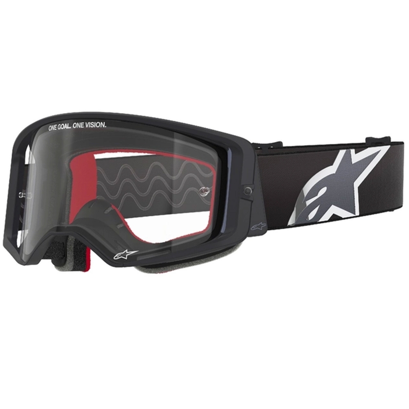 Alpinestars Supertech Corp melnas un pelēkas motokrosa brilles ar caurspīdīgu lēcu