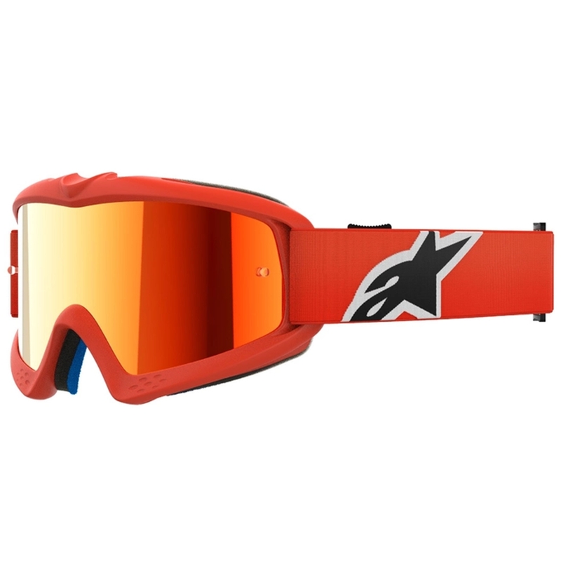 Alpinestars Vision Vision Youth Corp bērnu motokrosa brilles oranžas ar spoguļstikla sarkanu lēcu