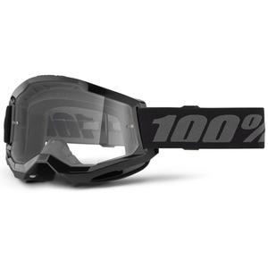 Motokrosa brilles 100% STRATA 2 New black (caurspīdīgs pleksi)