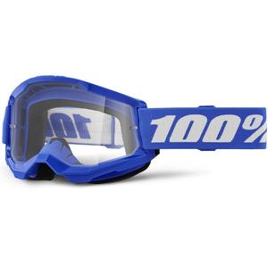 Motokrosa brilles 100% STRATA 2 Jaunas zilas (caurspīdīgs pleksi)
