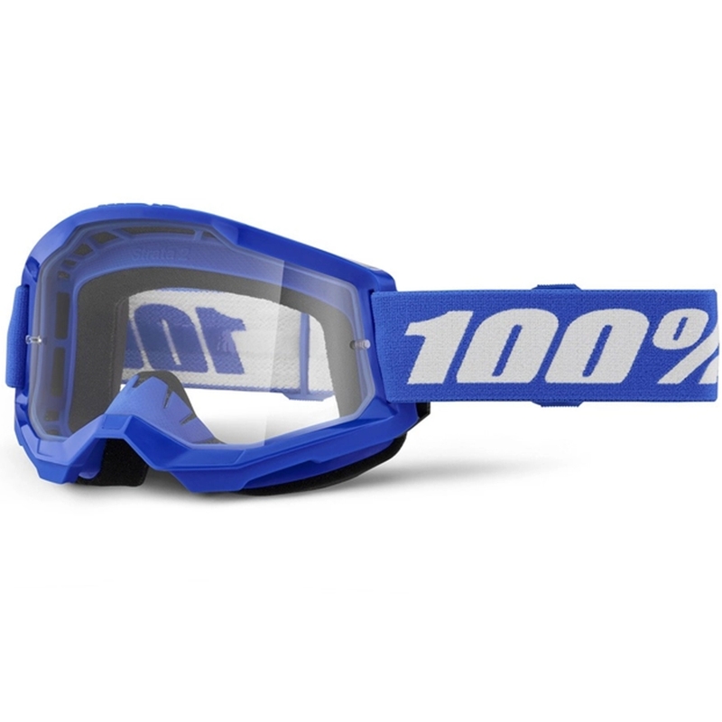 Motokrosa brilles 100% STRATA 2 Jaunas zilas (caurspīdīgs pleksi)