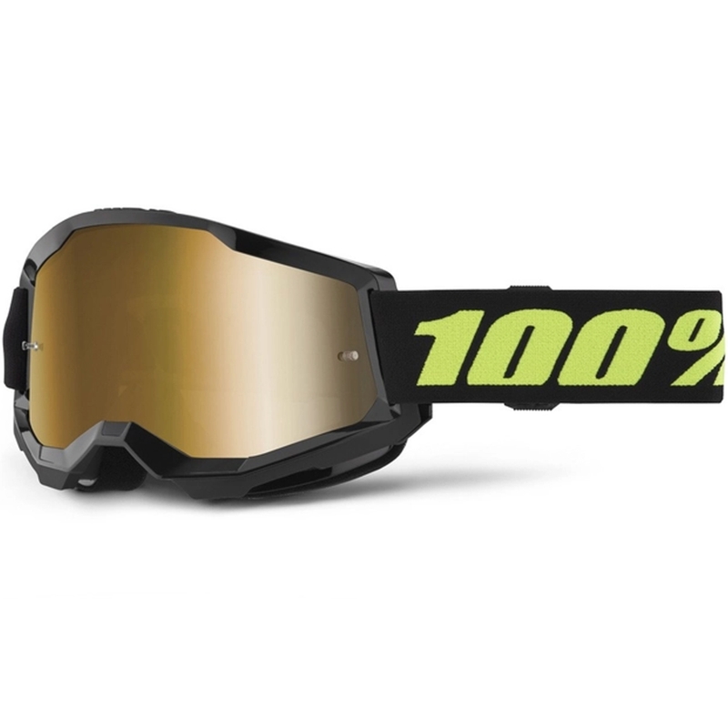 Motokrosa brilles 100% STRATA 2 New Solar black (gold plexi)