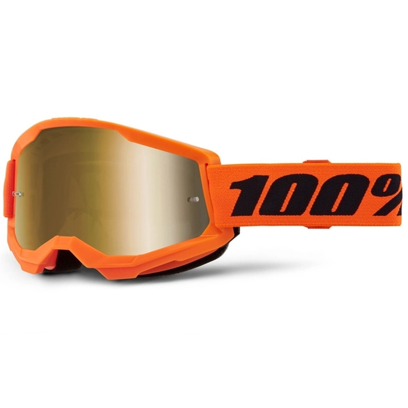 Motokrosa brilles 100% STRATA 2 New orange (gold plexi)