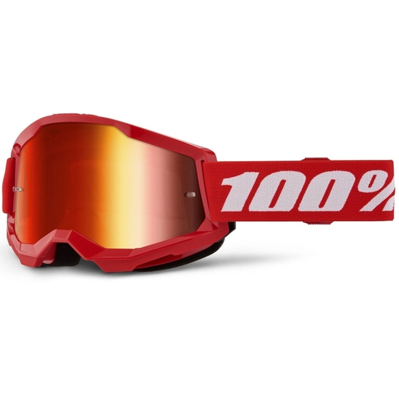 Motokrosa brilles 100% STRATA 2 New red (sarkanas pleksi)