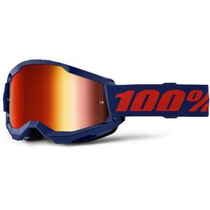 Motokrosa brilles 100% STRATA 2 New blue (red plexi)