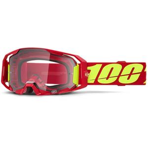 Motokrosa brilles 100% ARmatic sarkanas ar caurspīdīgu pleksi
