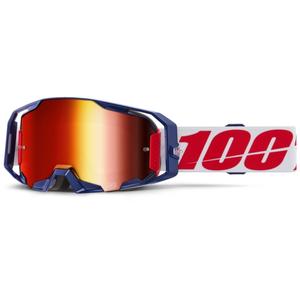Motokrosa brilles 100% ARmatic Mach Z ar sarkanu pleksi