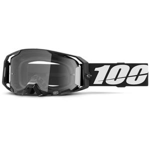 Motokrosa brilles 100% ARmatic melnas ar caurspīdīgu pleksi