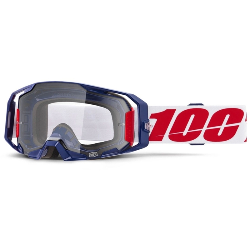 Motokrosa brilles 100% ARmatic Mach Z ar caurspīdīgu pleksi