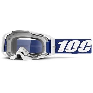 Motokrosa brilles 100% ARmatic zilas ar caurspīdīgu pleksi