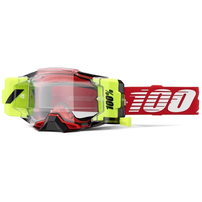 Motokrosa brilles 100% - ASV Armega Forecast red (caurspīdīgs stikls)
